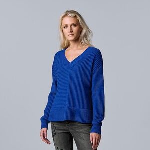 Simply Vera Blue V-Neck Sweater